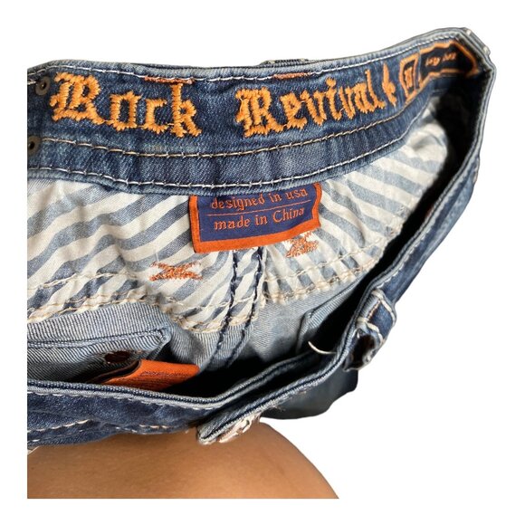 Rock Revival women’s 30” Meri Easy Boot jeans contrast stitching‎ western bottom - Picture 5 of 14